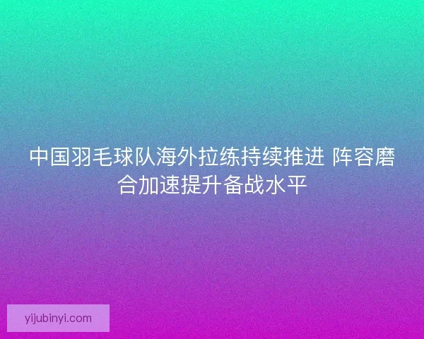 中国羽毛球队海外拉练持续推进 阵容磨合加速提升备战水平